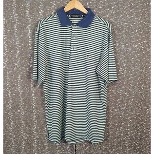Southern Charm Clothing Striped Polo Shirt Embroidered Dog Logo Men's Medium